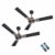 ACTIVA Energia 1200mm BLDC Ceiling Fan | 28W 380 RPM | BEE 5 Star | 3 Blade | Energy Saving | Remote | Reversible Mode & Timer | Pack of 2 | 5 Year Warranty | Marble Black