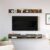 Furniture Cafe Wood Wall Mount TV Entertainment Unit with Shelf for Show Pieces Books Living Room Bed Room