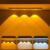 One94Store 40cm Motion Sensor Under Cabinet LED, 400mAh Battery, Dimmable USB Rechargeable Closet Lamp, Wireless Stick-On for Wardrobe, Kitchen, Stairs (Pack of 1) Yellow