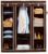Amazon Brand – Solimo 3-Door Foldable Wardrobe, 10 Racks, Brown