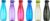 Amazon Brand – Solimo 1 Lt Water Bottle | Multicolor | Set Of 6 (Xing) – Polyethylene Terephthalate