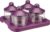 Amazon Brand – Solimo Air-Tight Dry Fruit Container Tray Set With Lid&Serving Tray, Airtight Plastic Storage Container Set 500 Ml|Set Of 4, Purple