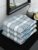 Athom Living Ecosaviour Premium Cotton Bath Towel Grandiose White & Blue (Pack of 3)