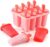 Clazkit Set of 8 Plastic Reusable Strawberry Ice Pop Makers, Homemade Popsicle/Frozen Ice Cream/Kulfi Candy for Children & Adults – Multicolor,15.8X11X8 Cm