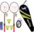 Forgesy Double Shaft Set Of 2 Racket And 3 Nylon shuttle and With cover and Rope