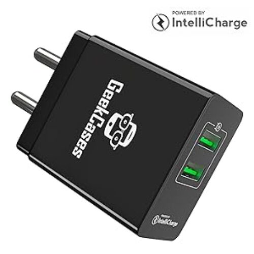 GeekCases Dual USB Ports 5V 2.4A Smart Wall Charger Adapter (Black)