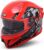 HEADFOX N2F Wolf Full Face Bluetooth Helmet for Bike | Waterproof Smart Helmet for Man & Women | ISI Certified | Built-in Bluetooth | Glossy Red Large (60 CM)