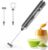 HOMEBASIC 3-Speed Electric Milk Frother, Handheld Foam Maker with USB Rechargeable 1200mAh Battery, 304 Stainless Steel Whisks, Silent Operation for Coffee, Lattes, Matcha, Eggs (Grey)