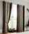 Home Sizzler Abstract 2 Piece Eyelet Polyester Long Door Curtain Set – 9ft, Brown