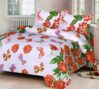 IWS Luxury Printed 120 TC Cotton Double Bedsheet with 2 Pillow Covers - Orange