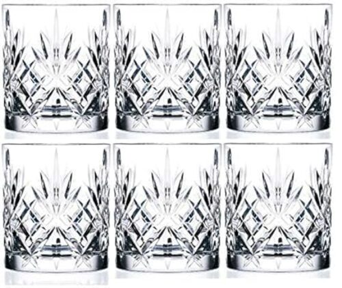King International Crystal Glass Straight Leaf Design Set of 6 Juice Glasses| 225 ml