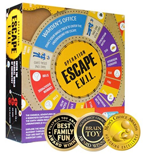 Kitki ESCAPE EVIL Fun Board Game Based On Chemistry & MAGIC. Academics' Choice Award winner. Educational Toy On SCIENCE Experiments....