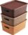 Kuber Industries Plastic Multipurpose Solitaire Storage Basket with Lid|Side Handles & Wovan Design|Size 25 x 20 x 11 CM|Pack of 3 (Multi)-CTLTC010896