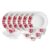 Larah by Borosil Rose Red Silk Series Opalware Dinner Set, 19 Pieces, White