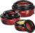 Milton Ernesto Inner Stainless Steel Jr. Casserole Set of 3 (390ml, 750 ml, 1335 ml), Red | Easy to Carry | Serving | Stackable
