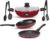 Milton Pro Cook Kitchen Pride Plus Granito I Set of 7 Non Stick Cookware | Non Induction I Cooking Pan, Kadhai with Lid, Tawa, Nylon Laddle & Spatula I Maroon Metallic