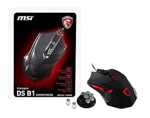 MSI Interceptor DS B1 USB Optical Gaming Mouse with Ergonomic Design and Weight System