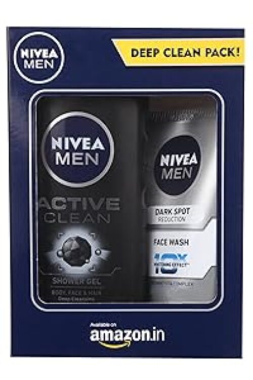 Nivea Men Dark Spot Reduction Facewash, 100ml with Active Clean Shower Gel, 250ml