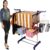 Paffy Premium Clothes Stand for Drying with Wheels | Portable | 2 Layer Rack for Balcony | Foldable Wings | 14 Hanger Rods