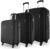 Safari Genius Alley Set of 3 (Cabin + Medium + Large) Trolley Bags, Hard Case Polypropylene, 4 Wheels, 360 Degree Wheeling Luggage, Suitcase for Travel, Black