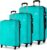 Safari Pentagon 3 Pcs Set Polypropylene Cyan Hardsided Luggage, 4 Wheel Trolley Bag Set of Cabin, Medium, Large