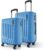 Safari Ray Neo 8 Wheels Set of 2 ( Cabin + Medium) Trolley Bags, Hard Case Polycarbonate 360 Degree Wheeling Luggage for Men & Women, Travel Bag Suitcase for Travel, Trolley Bags for Travel Marina Blue