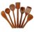 SATMPD Natural Rose Wood Spatula 2 Frying, 1 Serving, 1 Spatula, 1 Chapati Spoon, Multipurpose Large Size Wooden Spoons Easy to Wash Low Maintenance Ladle 1 Desert, 1 Rice (Set of 7)