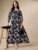 Women Fit and Flare Black, White Dress