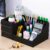 Shuttle Art ABS Plastic Desk Organiser with Drawer,Multifunctional Desk Organizer,Customized Desk Organizer with Pencil Holders,Sticky Note,Paperclip StorageIOffice Table Stand for Home/Office(Black)